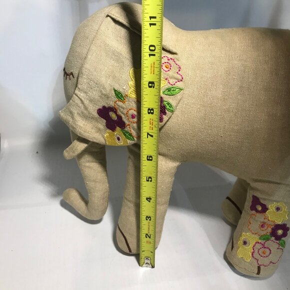 Handcrafted Linen Elephant With Colorful Embroidery - Made In India - 11.5 Inche - Picture 6 of 10